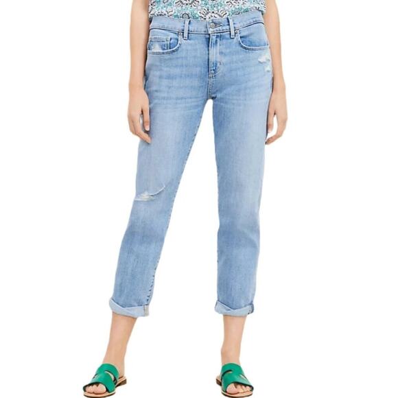 LOFT Girlfriend Mid-Rise Curvy Fit Jeans Light Indigo Size 29 - Picture 11 of 12